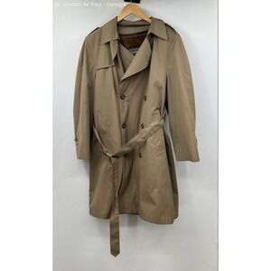 Kuppenheimer Vintage Fur Lined Trench Coat Men's 40S Beige Belted